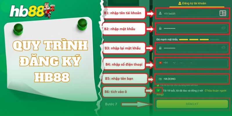 Hướng dẫn khách hàng mới quy trình đăng ký HB88 chi tiết 